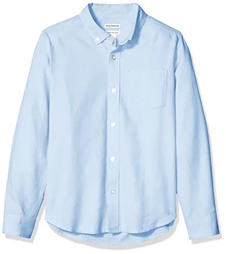 Amazon Essentials, camicia Oxford a maniche lunghe, da ragazzo, Oxford Blue, US XL (EU 146 -152 CM, H)