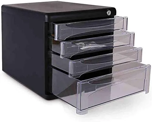 ZHIFENCAO Armadi per File Schedari Durevole plastica Superiori utili cassetti immagazzinaggio del cassetto unità di plastica - 36 x 27 x 26 Centimetri File Rack (Color : Black)