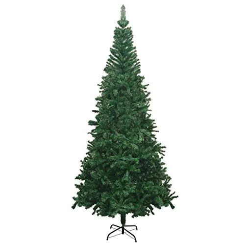 Festnight Albero di Natale Artificiale Decorativo Esterno 240 cm/300 cm/400 cm Verde/Bianco