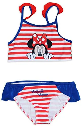 Disney Minnie Mouse - Bikini da nuoto per bambine Rosso 128/134 cm  (8-9 anni)