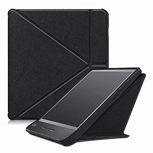 HYMY Custodia per Tablet KOBO Libra H2O - Flip Case Cover with Support Fonction per KOBO Libra H2O, Auto Sleep, Black