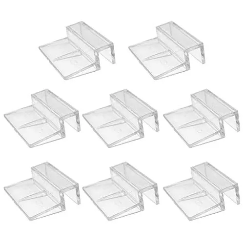 8 clip di copertura in vetro per acquari, 6 mm/8 mm/10 mm/12 mm, per acquari, clip in acrilico, supporto per coperchio universale, per acquari senza montatura, 8 mm (6 mm)