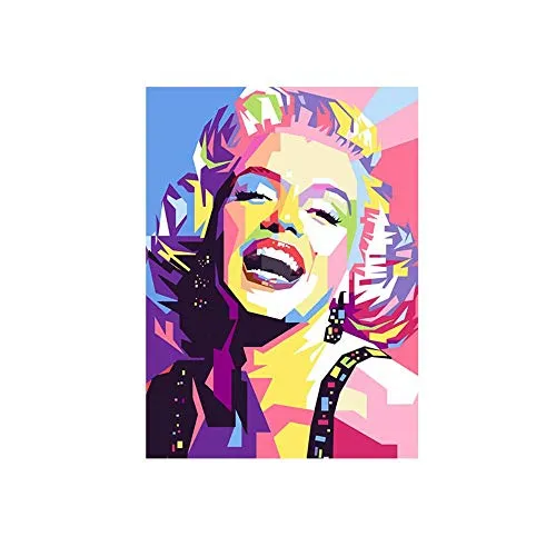 MhY Acquerello Moderno a Getto d'inchiostro HD Marilyn Monroe Personaggio Impermeabile Pittura Senza Cornice Core, 60X80cm