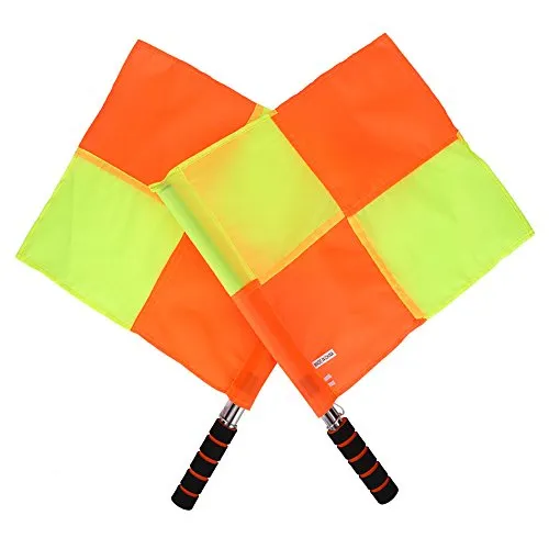 2pcs Bandiera Linesman, Impermeabile Bandiera Calcio Arbitro con Borsa di Stoccaggio di Rugby Hockey Training Accessory