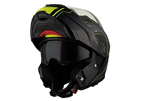 Vemar Casco Sharki Matt Hive Nero-Giallo Fluo (S005) 56-S Uomo, S