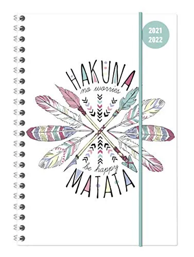Alpha Edition - Diario Agenda Scuola Collegetimer 2021/2022, Settimanale, Spiralata, 15x21 cm, Hakuna Matata, 224 pagine