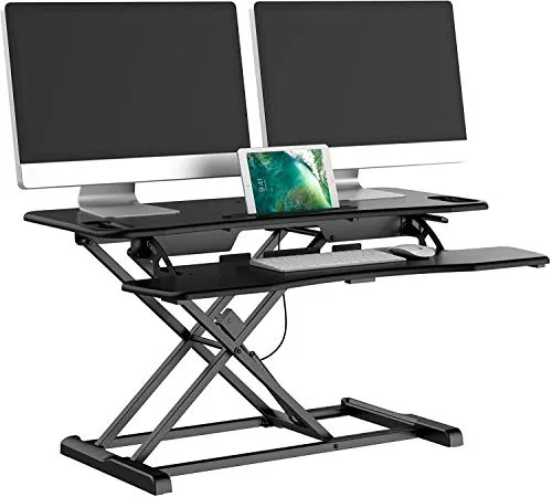 bonVIVO Scrivania Mobile Regolabile in Altezza - Postazione di Lavoro e Studio - Tavolo per Computer Sit Standing - Ideale per Lavoro Seduti o In Piedi
