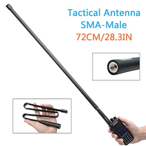 ABBREE Antenna tattica pieghevole CS SMA-maschio Dual Band VHF UHF 144/430 Mhz per Yaesu TYT MD-380 Wouxun KG-UV8E 9D Plus Ham Walkie Talkie