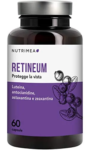 RETINEUM • Formula Unica • Astaxantina Luteina Mirtillo • 60 Capsule di Origine Vegetale