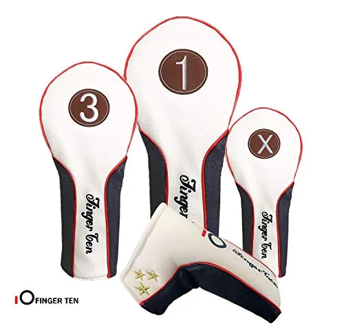 Coprimazza da golf Club Copricapi in Legno Woods Driver Fairway Rescue 1 3 X Maniche Putter Headcovers Pelle sintetica 460CC Fit Nike Ping Mizuno Titleist Copri Mazze (3 Pack (Driver+Fairway+Rescue))