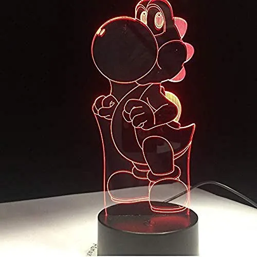 Classic Cartoon Game Figure Super Mario Bros Luigi Toad Dragon 3D LED Lampada USB Novità in acrilico Illuminazione natalizia Regalo Giocattolo tattile