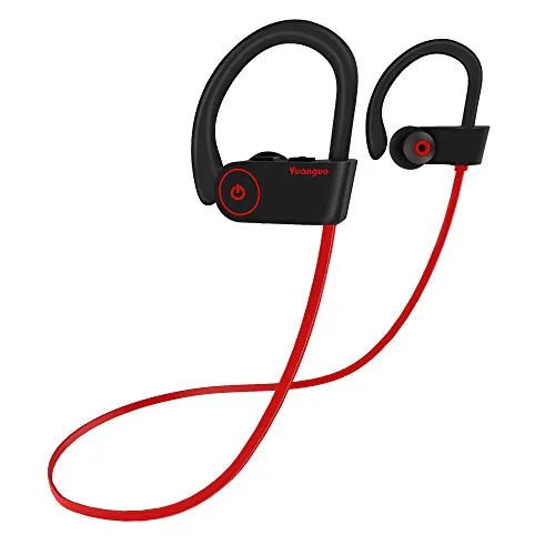 Cuffie Wireless Sport IPX7, Yuanguo Auricolari Bluetooth 4.2 Stereo(sostegno HSP, HFP, A2DP, AVRCP) Qualità CD Qudio Impermeabile Headset Sportive con Microfono per iPhone, Android, iPod&iPad - Rosso