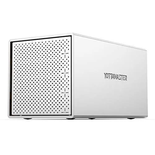 Yottamaster 4 Baia Case Esterno per Disco Rigido da 2.5"/3.5" HDD/SSD, Alluminio 4 bay Tipo C Case Hard Disk Esterno con 80mm Fan Silenzioso, per casa e Ufficio