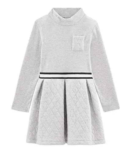 Petit Bateau Robe Ml_4960102 Vestito, Grigio (Beluga Chine 02), 152 (Taglia Produttore: 12anni/152centimeters) Bambina