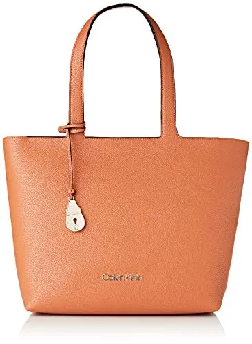 Calvin Klein Neat Shopper Md - Borse a spalla Donna, Marrone (Cuoio), 1x1x1 cm (W x H L)