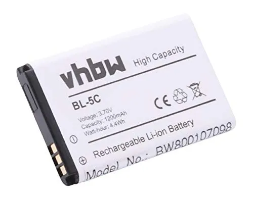 Batteria vhbw Li-Ion 1200mAh (3.7V) per cellulare telefono smartphone Powerwalker PW-V1, Purple Grid K2, Route 66, REFLECTA X7-Scan