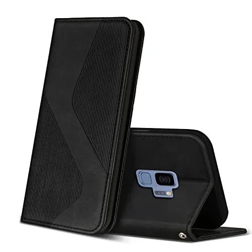 ZONNAVI Cover per Samsung Galaxy S9, Flip Custodia Pelle PU con [Slot Cart] [Supporto Stand] [Magnetica], Cover a Libro Portafoglio per Samsung Galaxy S9 (Nero)