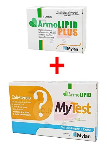 BUYFARMA PROMO PACK - Armolipid Plus 60 Compresse in Confezione Originale Ufficiale Mylan Italia + Mylan MyTest Armolipid Colesterolo in OMAGGIO