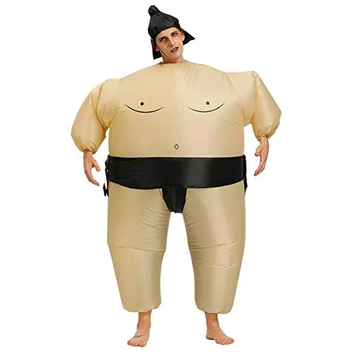 MOTOULAX Costume Gonfiabile Sumo, Costume Gonfiabile Sumo Wrestler Air Blow-up Deluxe Costume di Halloween Sumo Wrestler Costume di Halloween Taglia Unica