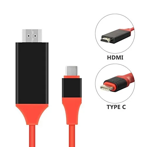 Onesite Cavo da USB C a HDMI, USB C a HDMI, 2 m (2,0 m) USB 3.1 Tipo C Maschio a HDMI Maschio, per MacBook PRO 2016, 2017, ChromeBook Pixel, Samsung Galaxy S8/S8 Plus, LG G5/G6, ECC.