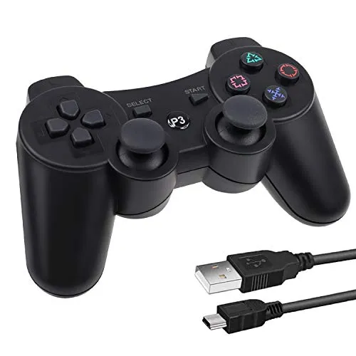 Lunriwis Controller per PS3, senza fili Controller di gioco per PS3, Bluetooth Joystick PS3 con Dualshock e sensore a 6 assi Controller Wireless per PlayStation 3