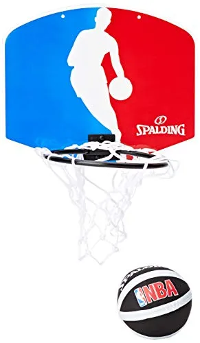 Spalding 77602Z Mini tabellone basket logo NBA, Blu/Bianco/Rosso