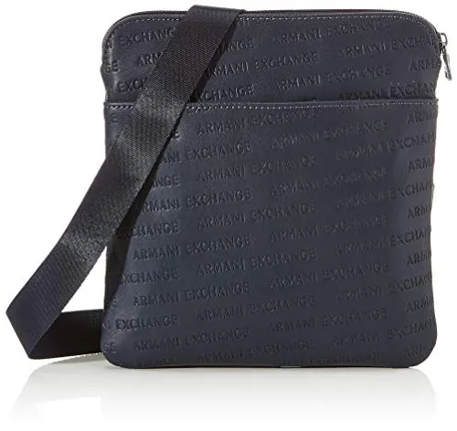 Armani Exchange Small Crossbody Bag - Borsa Messenger Uomo, Blu (Navy Navy), 22.5x1.5x22 cm (B x H T)