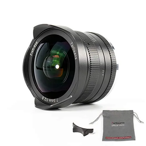 7artisans 7.5 mm F2.8 APS-C fisheye obiettivo fisso per fotocamere Olympus Panasonic MFT micro quattro terzi M4/3 come Panasonic GF1 GH3 GH4 GM1, GM5 Olympus E-M1 E-M5 E-M10