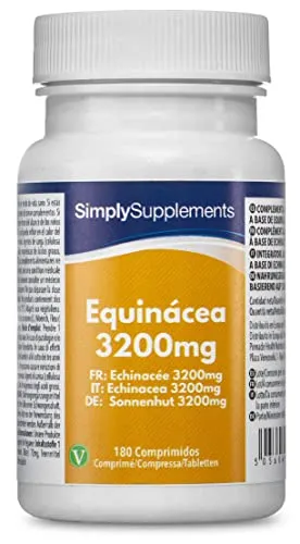 Echinacea 3200 mg - 360 compresse - Adatto ai vegani - 1 anno di durata - SimplySupplements