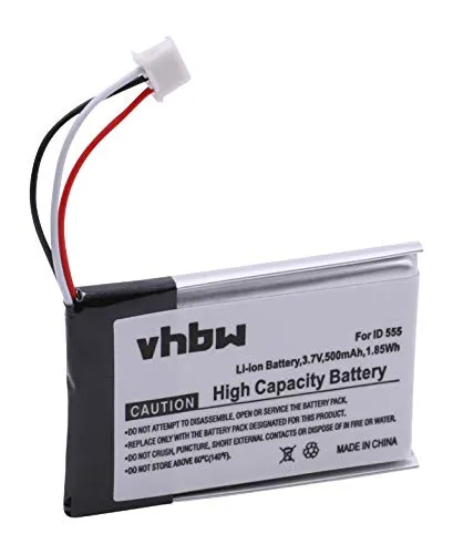 vhbw Li-Ion batteria 500mAh (3.7V) per telefono fisso cordless GE 28106FE1, 28115FE1, 28115FE1-A, 28118FE1 sostituisce 5-2762, 5-2770, SL-422943.