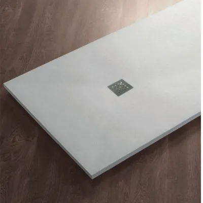 PIATTO DOCCIA STONE MARMORESINA EFFETTO PIETRA ARDESIA BIANCO RIDUCIBILE RIBASSATO CM 2,5 SLIM FLAT (cm. 80 x 140)