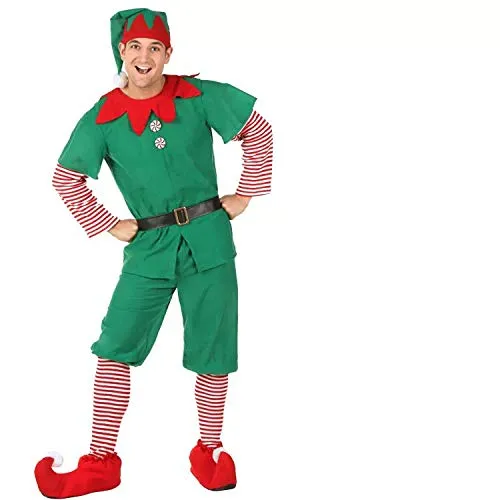 thematys Costume da Elfo Natalizio per Donna, Uomo e Bambino - Perfetto per Natale, Carnevale e Cosplay (170cm, Uomini)