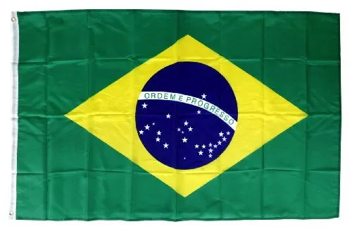 Bandiera Brasile Bandiera 150 x 90 cm con occhielli per i tifosi della Brasil National uomo codolo mondiali di calcio