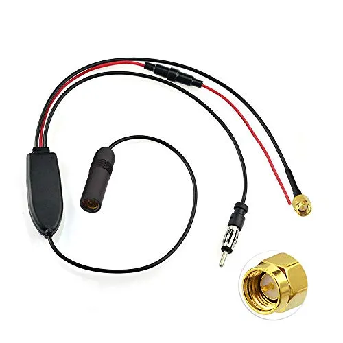 Bingfu DAB + Antenna Splitter Adattatore SMA DIN Femmina a Spina DIN Antenna Radio per Auto DAB compatibile con Sintonizzatore Radio Digitale DAB JVC Kenwood Sony Alpine Pioneer