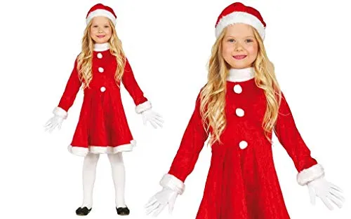 GUIRMA Costume Vestito Babbo Natale Bambina