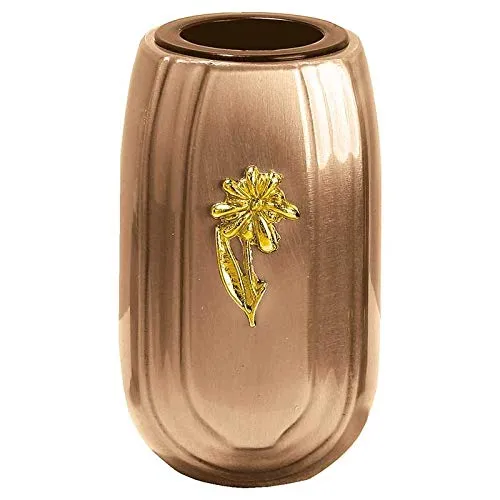 Amazingrave - Vaso portafiori per ossari da 12,5x7,5cm - In bronzo, a terra - Con interno rimovibile in plastica 717-P16