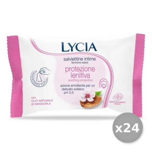 LYCIA Set 24 Salviette Intime Lenitive X 12 Pezzi Saponi e Cosmetici, Multicolore, Unica