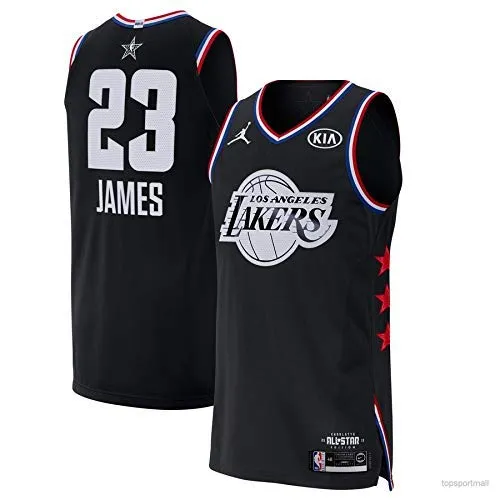 Lalagofe Lebron James Nero, all Star Game 2019 Basket Canotta Maglia Jersey Los Angeles Lakers #23, City Edition, Un Nuovo Tessuto Ricamato, Stile di Abbigliamento Sportivo (XL)