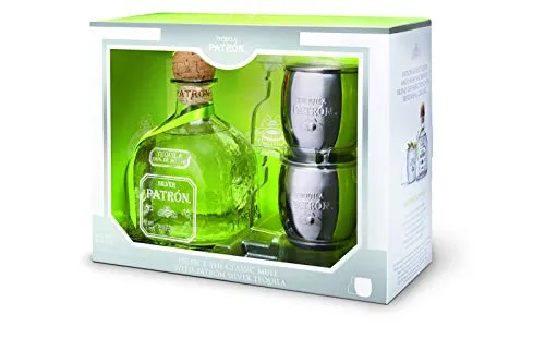 Patrón Tequila Silver, Altopiano di Jalisco, Limited Edition con Mule Mug, Confezione regalo, 70 cl