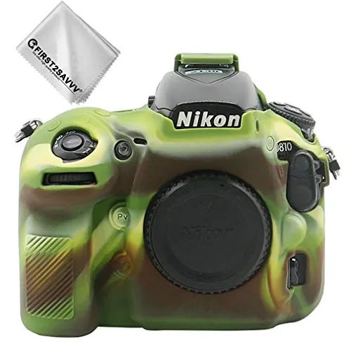Alloggiamento protettivo Custodia Nikon D810 cover morbida in gomma fotocamera verde