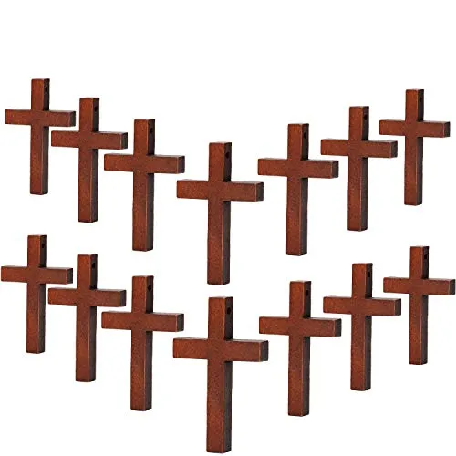 70 Pezzi Ciondoli Croce di Legno Fai Da Te Croce Fascino Naturale Croce di Legno Artigianato per Feste Fai-Da-Te Progetti di Gioielli