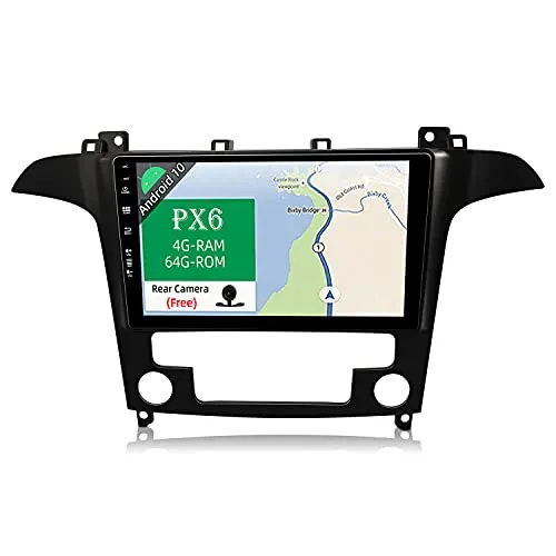 JOYX PX6 Android 10 Autoradio Compatibile Per Ford S-Max (2007-2008) - [4G+64G] - Telecamera Canbus Gratuiti - 9 Pollici GPS 2 DIN - Supporto HDMI 4K-Video AHD-Camera DAB 4G WLAN Bluetooth4.0 Carplay