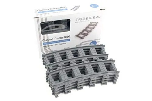 Trixbrix.eu Curved Tracks R56 compatibile con i set Lego City Train 60197 60198 10277 60205 60238