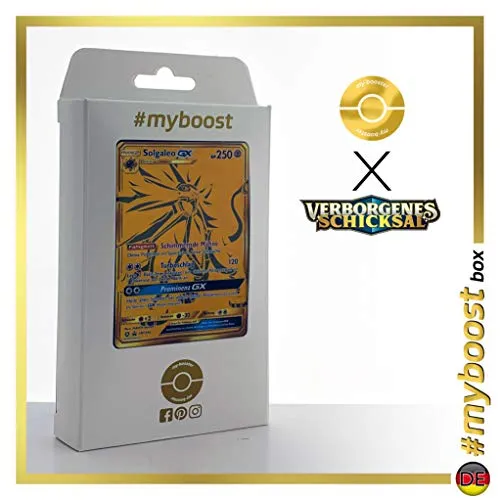 Solgaleo-GX SM104A Oro Secreta - #myboost X Sonne & Mond 11.5 Verborgenes Schicksal - Box di 10 Carte Pokémon Tedesca