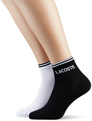 Lacoste Sport RA8495 Calze, Nero (Noir/Blanc), 44 (Taglia Produttore: 4) (Pacco da 2) Uomo