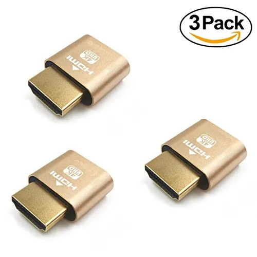 EZDIY-FAB HDMI Dummy Plug,Ghost Senza Testa, Emulatore Display,GPU VGA Supporta 4K 3840x2160 @ 60Hz-3 Pack for Mining