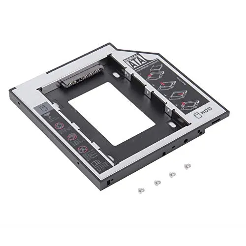 9.5mm Universal Aluminum SATA Second HDD SSD Hard Drive Caddy With 4 Screws For CD/DVD-ROM Optical Bay Adapter