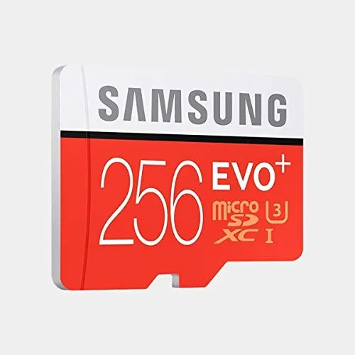 Samsung EVO Plus, Memoria MicroSDXC da 256GB, Adattatore SD, Bianco/Rosso