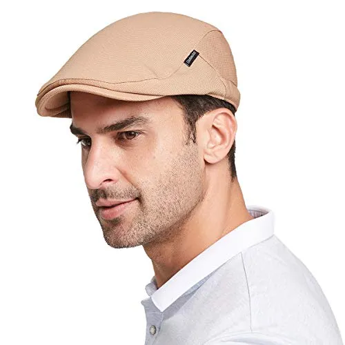 Gisdanchz Basco Uomo Scozzese Coppola Estiva Cappelli Uomo Basco Visiera Vintage Berretto Uomo Estivo Visiera Cappello Uomo Coppola Estiva Bambino Cammello