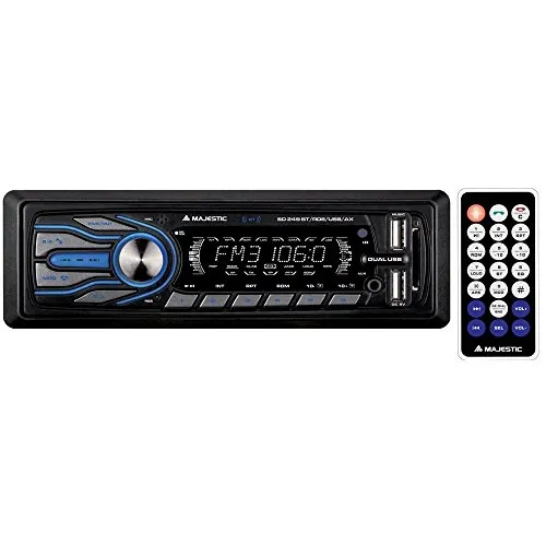 Majestic SD 249 BT RDS USB AX - Autoradio Bluetooth FM RDS PLL, Doppio USB, Ingressi SD/AUX-IN, 120W (30W x 4ch), Nero